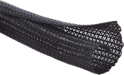 10Ft - 3/4 Inch Cord Protector Wire Loom Tubing Cable Sleeve Split Sleeving for USB Cable Power Cord Audio Video Cable – Protect Cat from Chewing Cords - Black